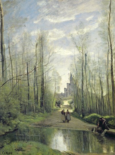 Kyrkan i Marissel, 1866 av Jean Baptiste Camille Corot